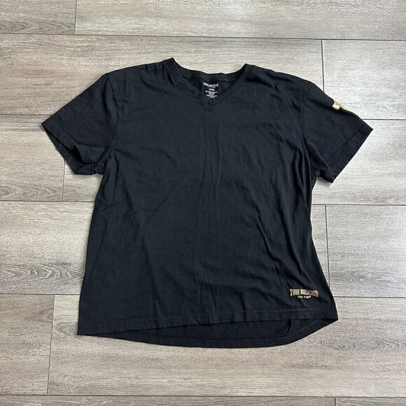 TRUE Religion Gold Graphic Short Sleeve Crewneck T-Shirt Men's Large - Picture 1 of 7